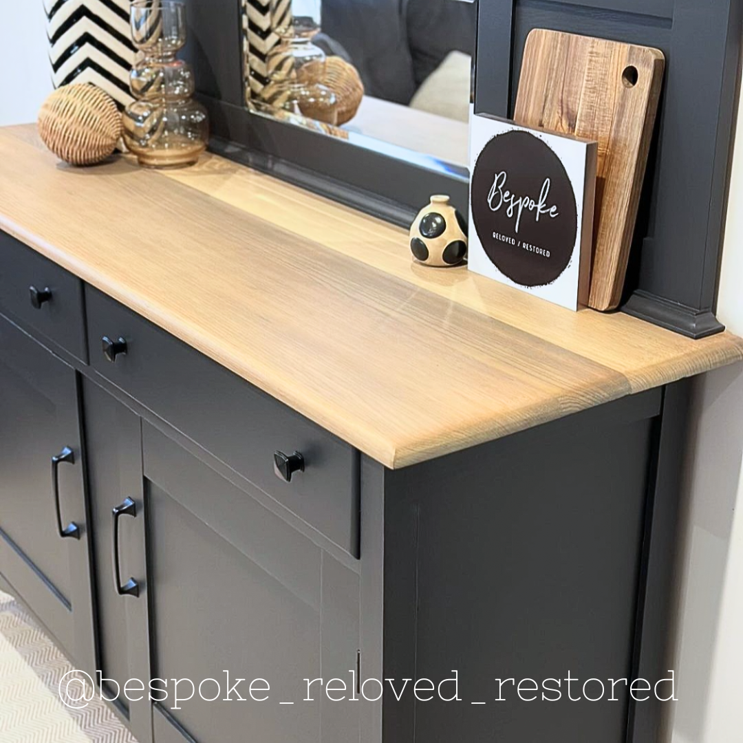 Black Hamptons style drawer handle and knob