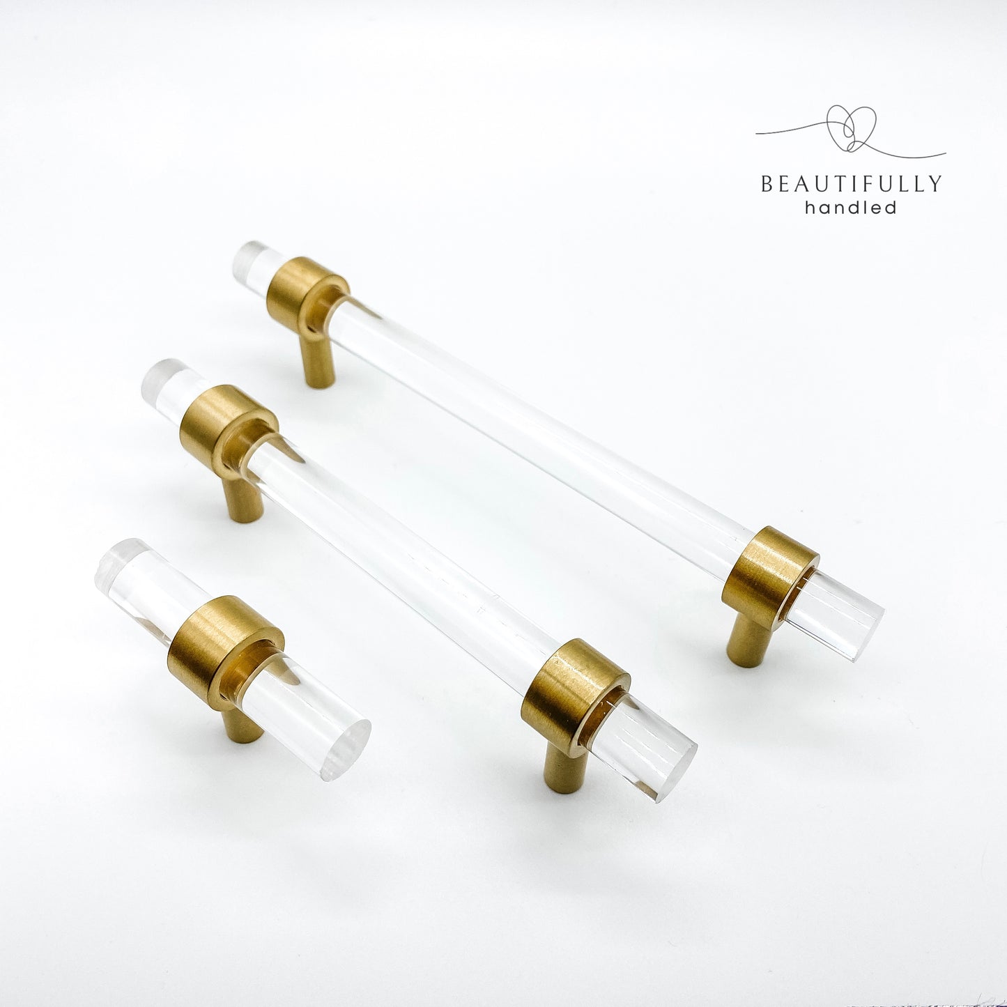 clear acrylic drawer handles in 3 sizes