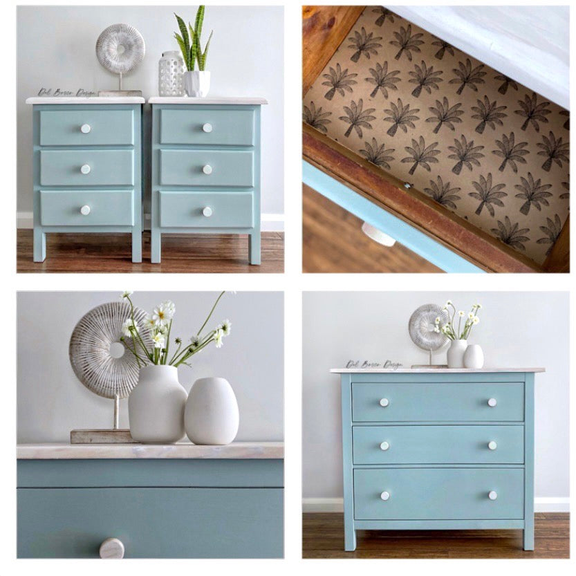 ikea hemnes upcyled dresser drawers in coastal style with raw unfinished round wooden drawer knob 40mm