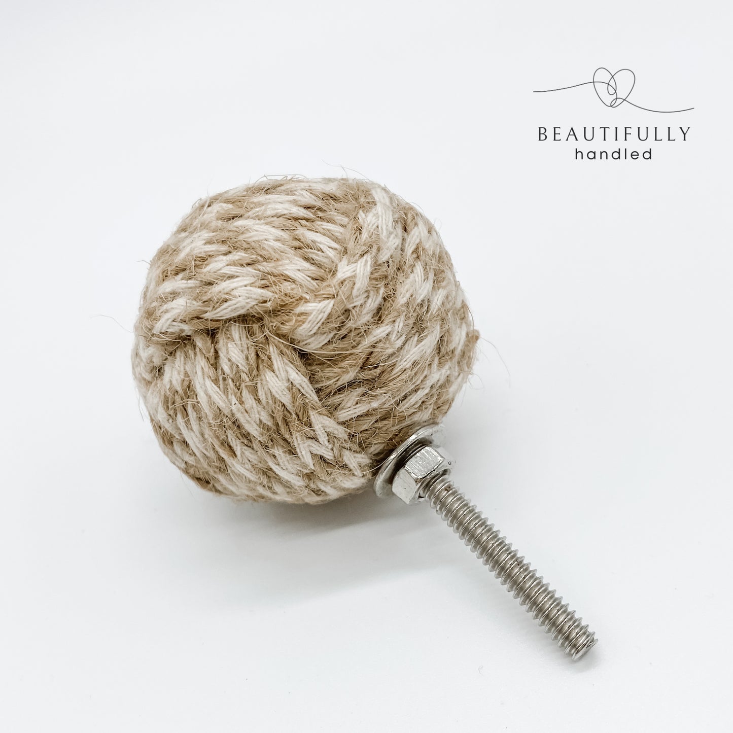 Weaved cotton and jute drawer knob